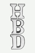 Letras HBD (Happy Birthday) Contorno Negro