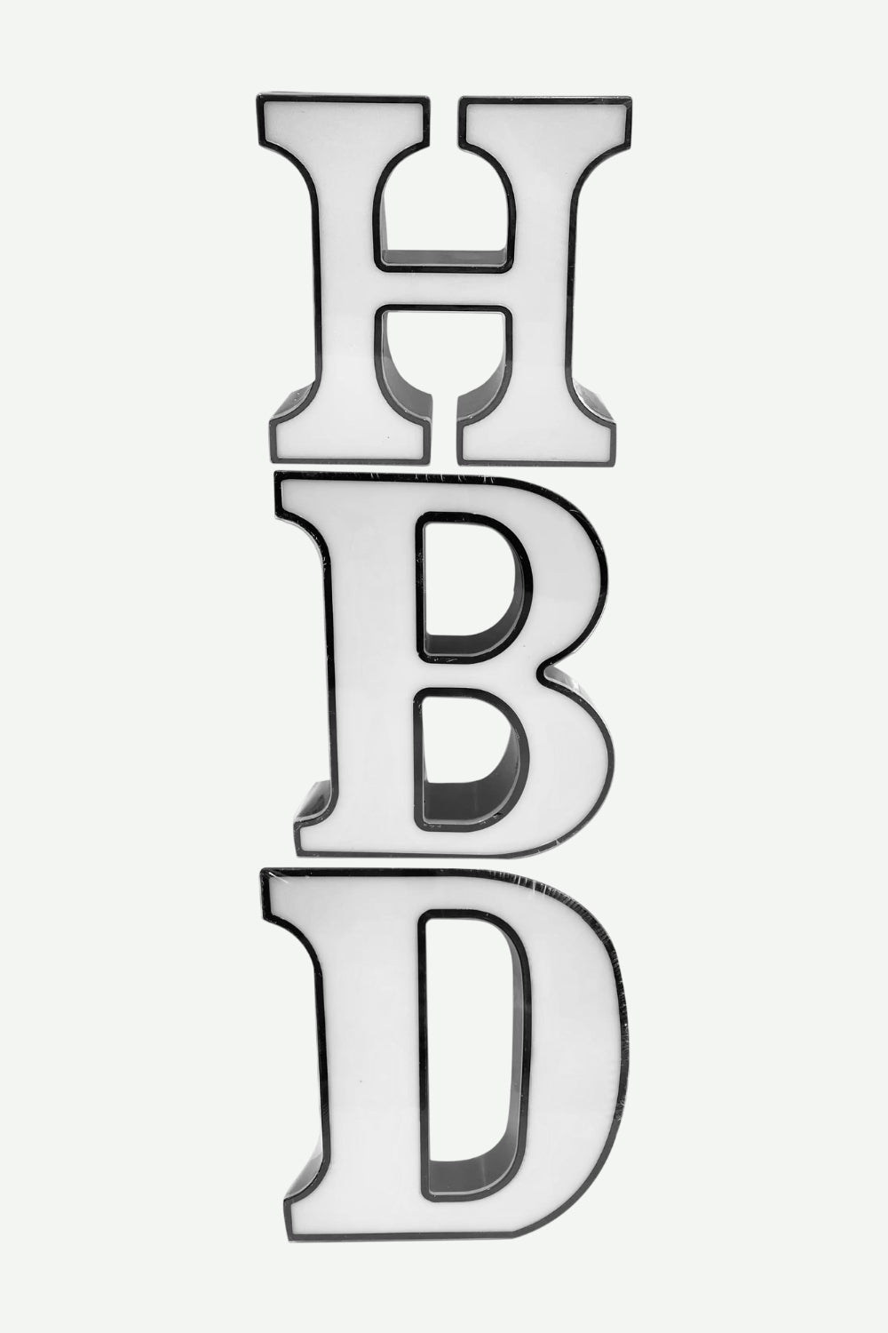Letras HBD (Happy Birthday) Contorno Negro