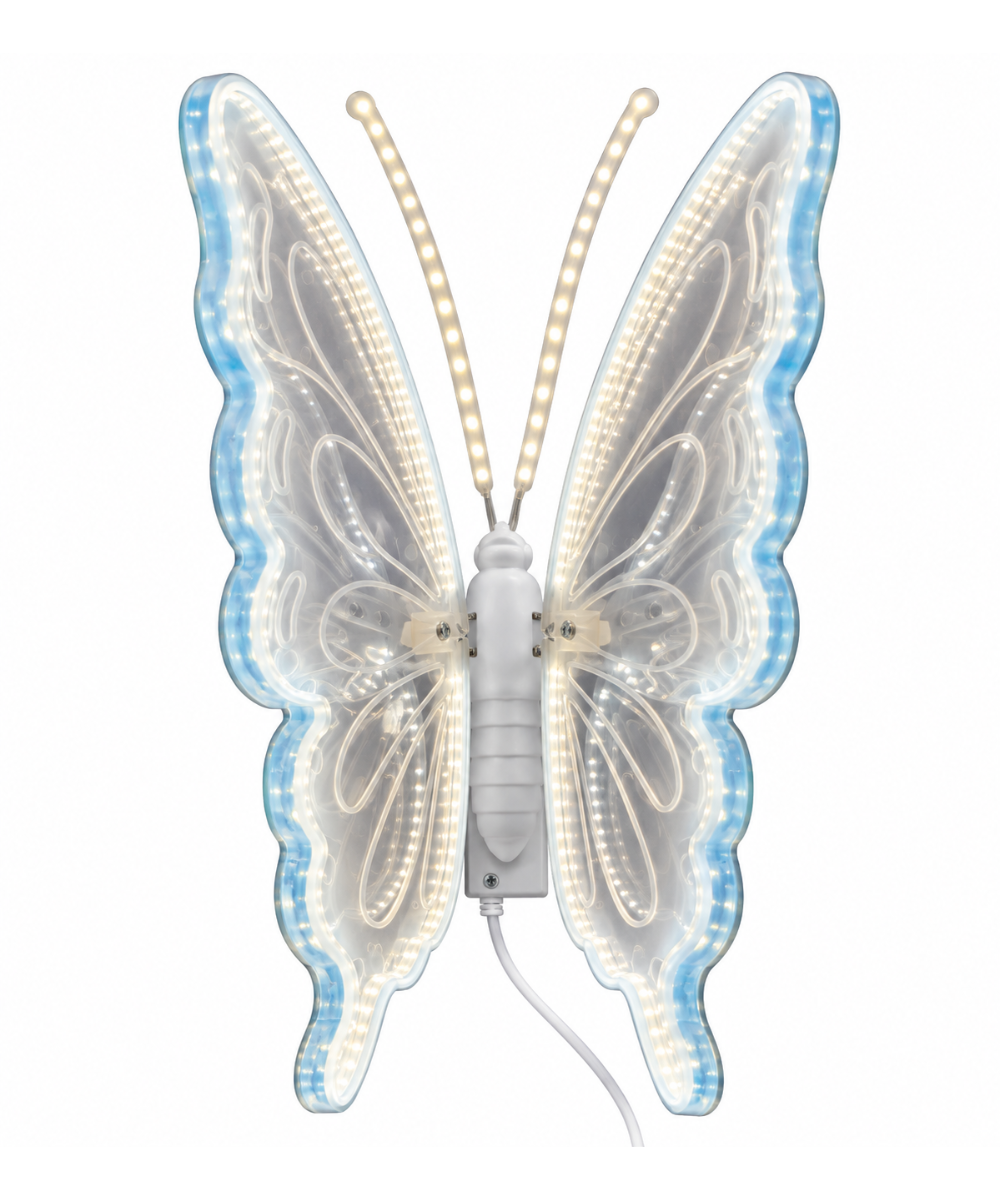 Mariposa con Movimiento Blanca 60 cm