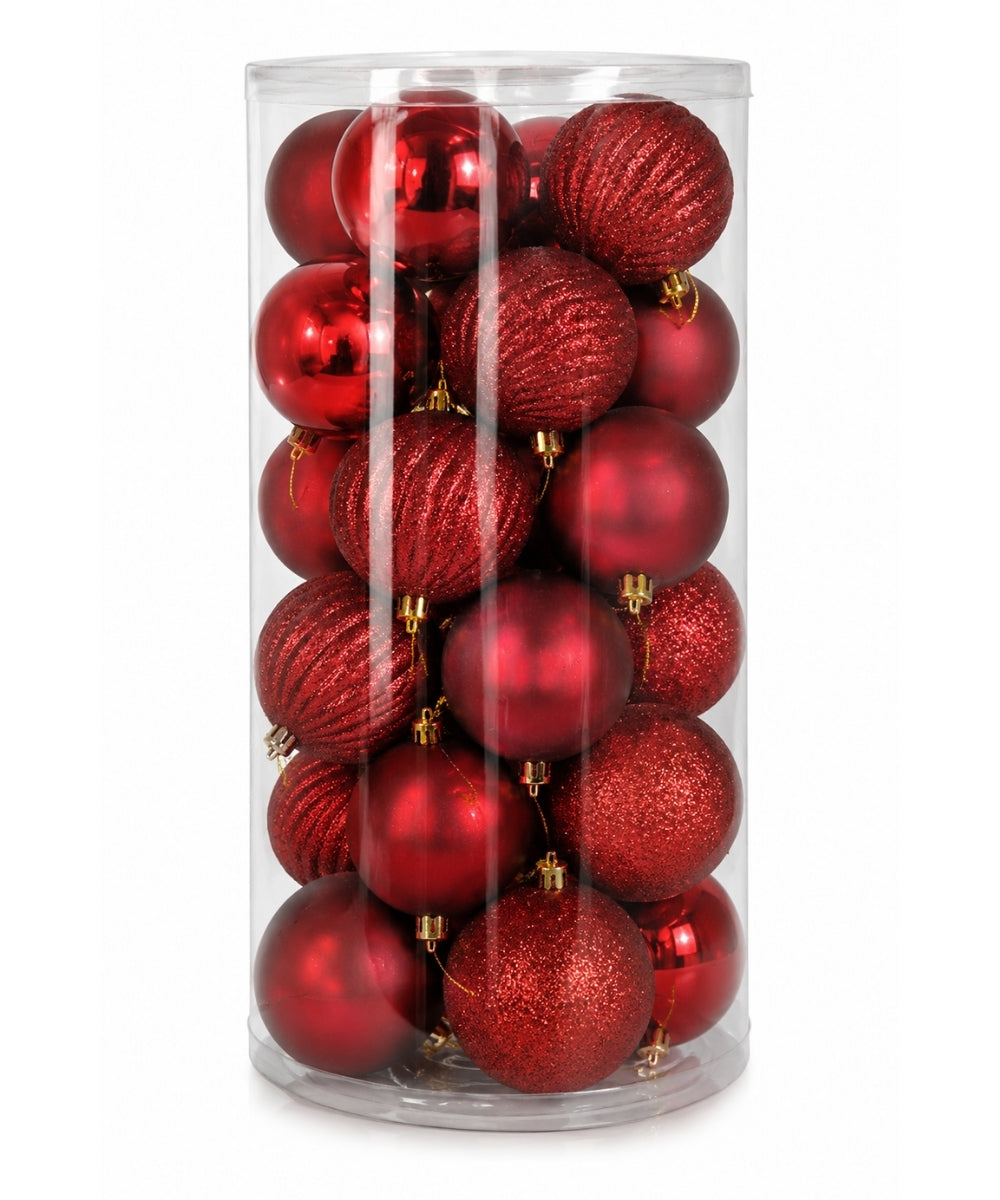 Set x24 Bolas de 10cm Vino Tinto