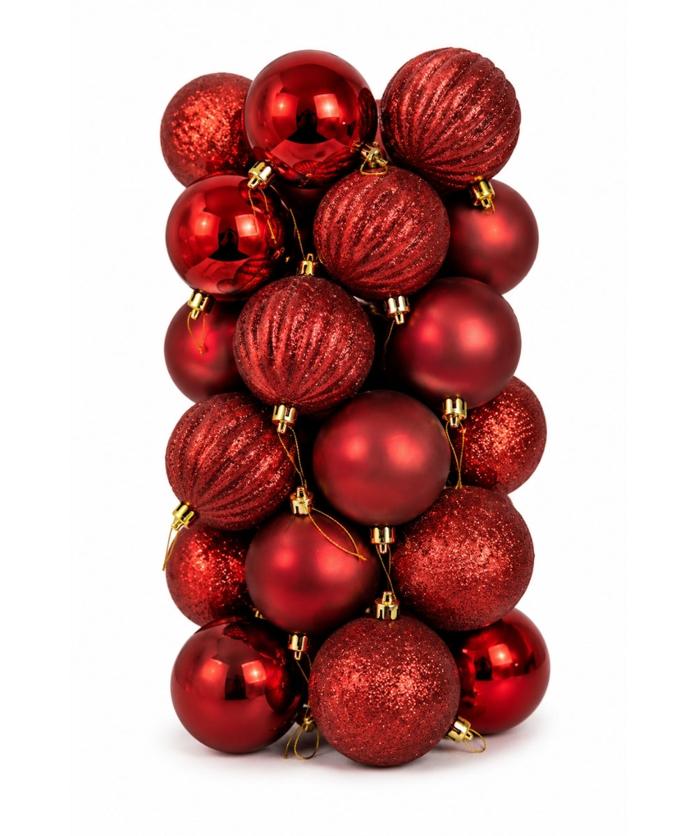 Set x24 Bolas de 10cm Vino Tinto