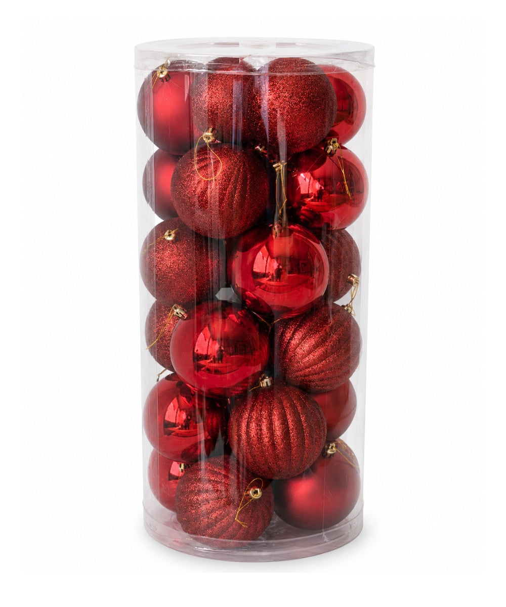 Set x24 Bolas de 10cm Vino Tinto