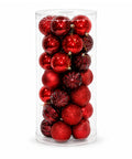 Set x35 Bolas Navideñas 8 cm Rojo Esferas Decorativas para Árbol de Navidad