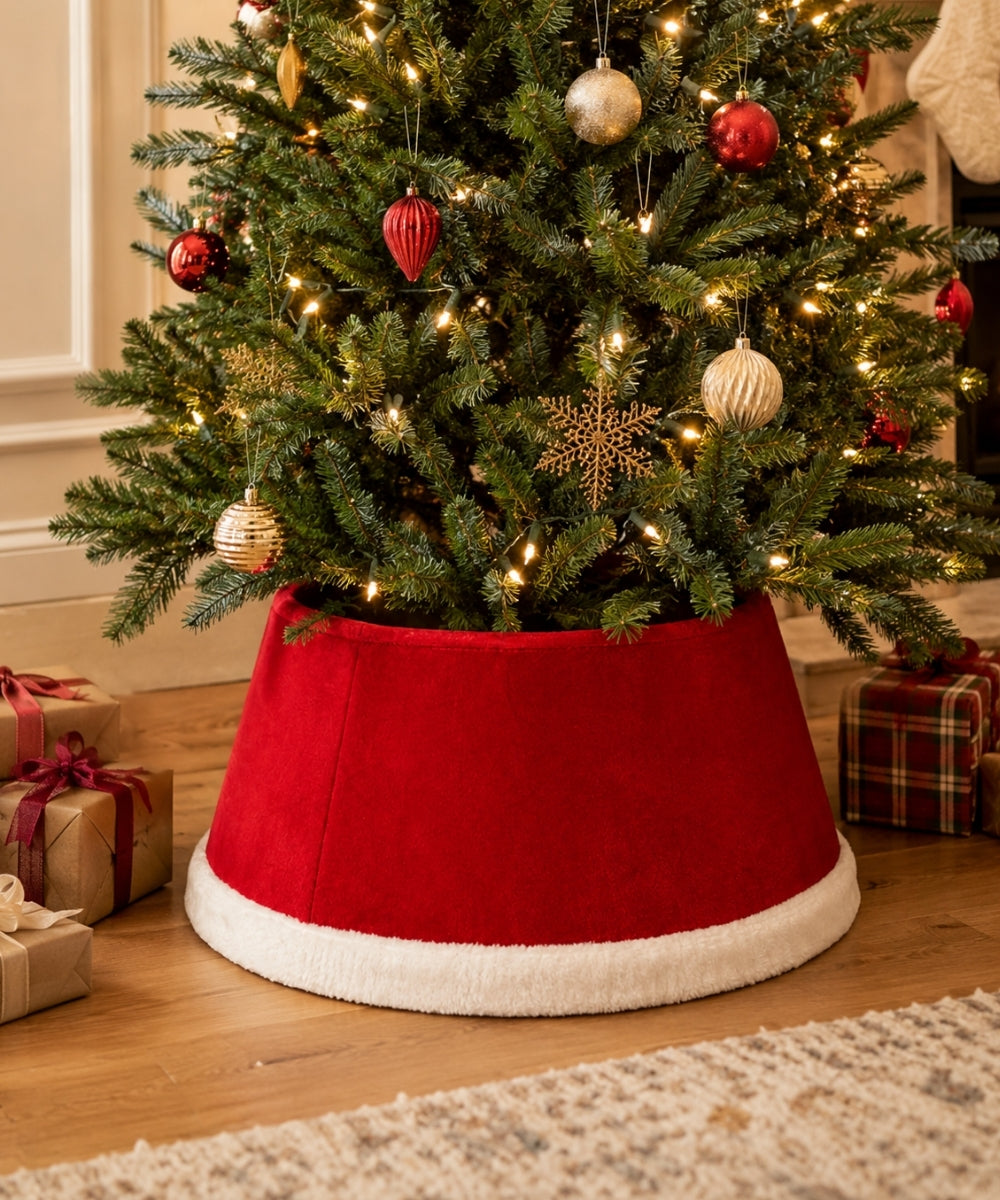 Base Decorativa para Arbol Estilo Traje de Santa