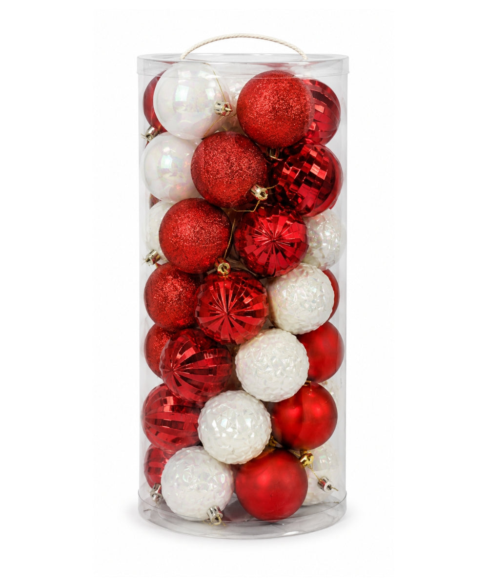 Set X35 Bolas Surtidas Rojo/Blanco 7cm