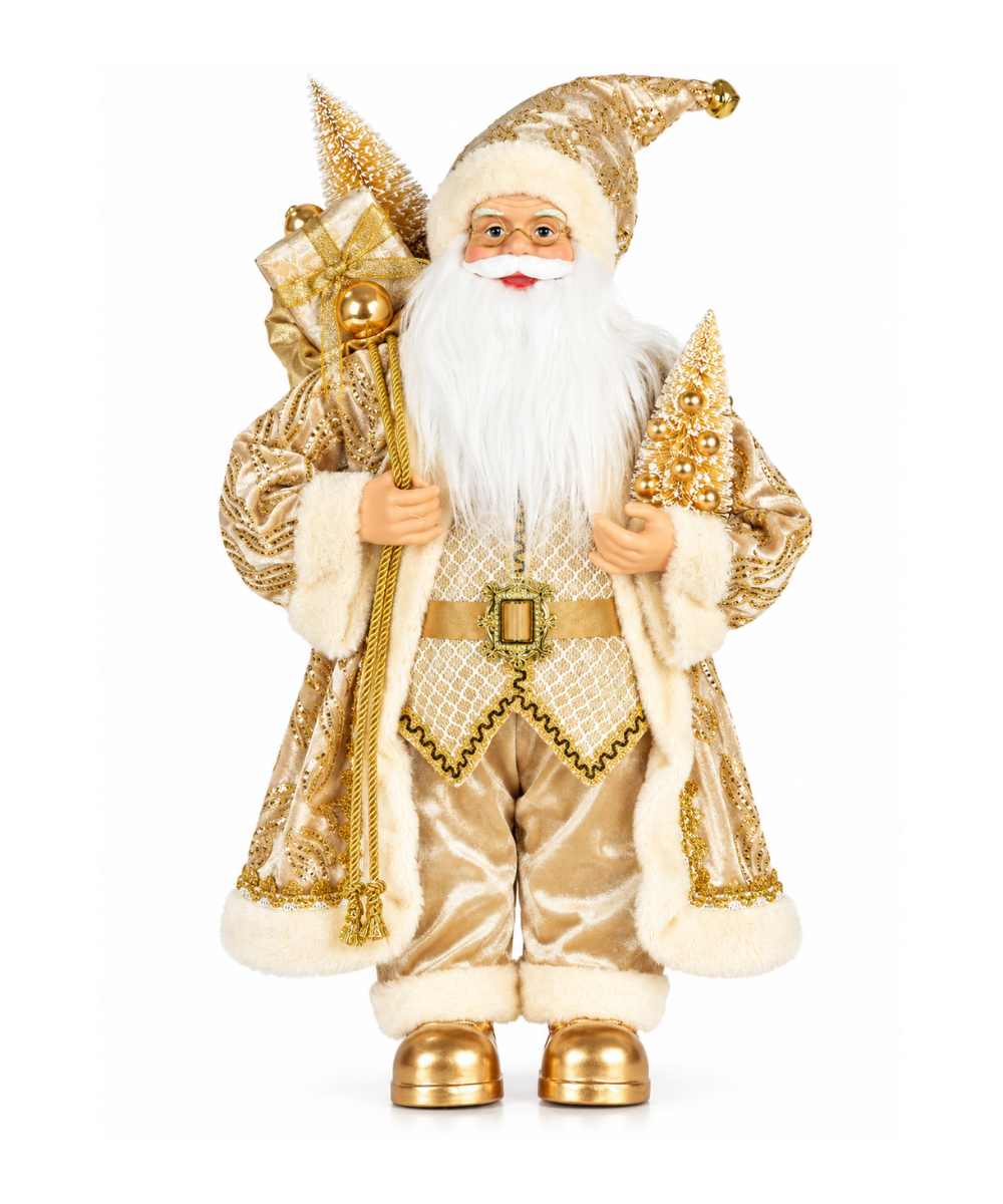 Santa Claus Navideño Traje Dorado 60 cm