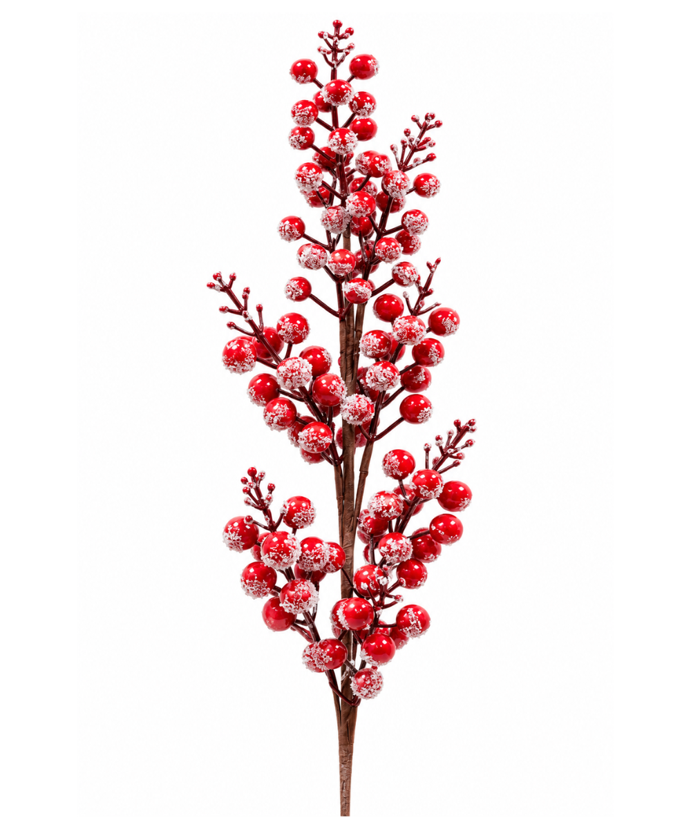 Espiga Navideña Berries Nevados 78 cm