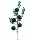 Espiga Berries y Bolas Velvet Verde 80cm