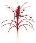 Espiga Spray Piña y Bolitas Rojas 66cm
