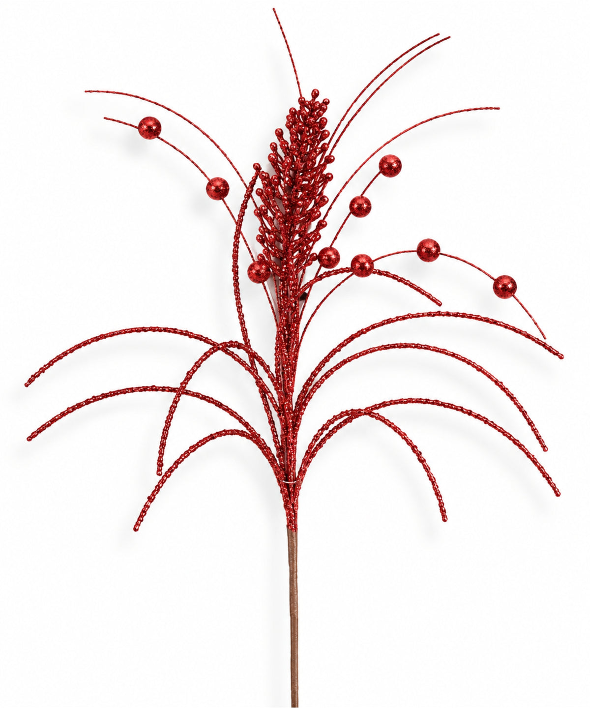 Espiga Spray Piña y Bolitas Rojas 66cm