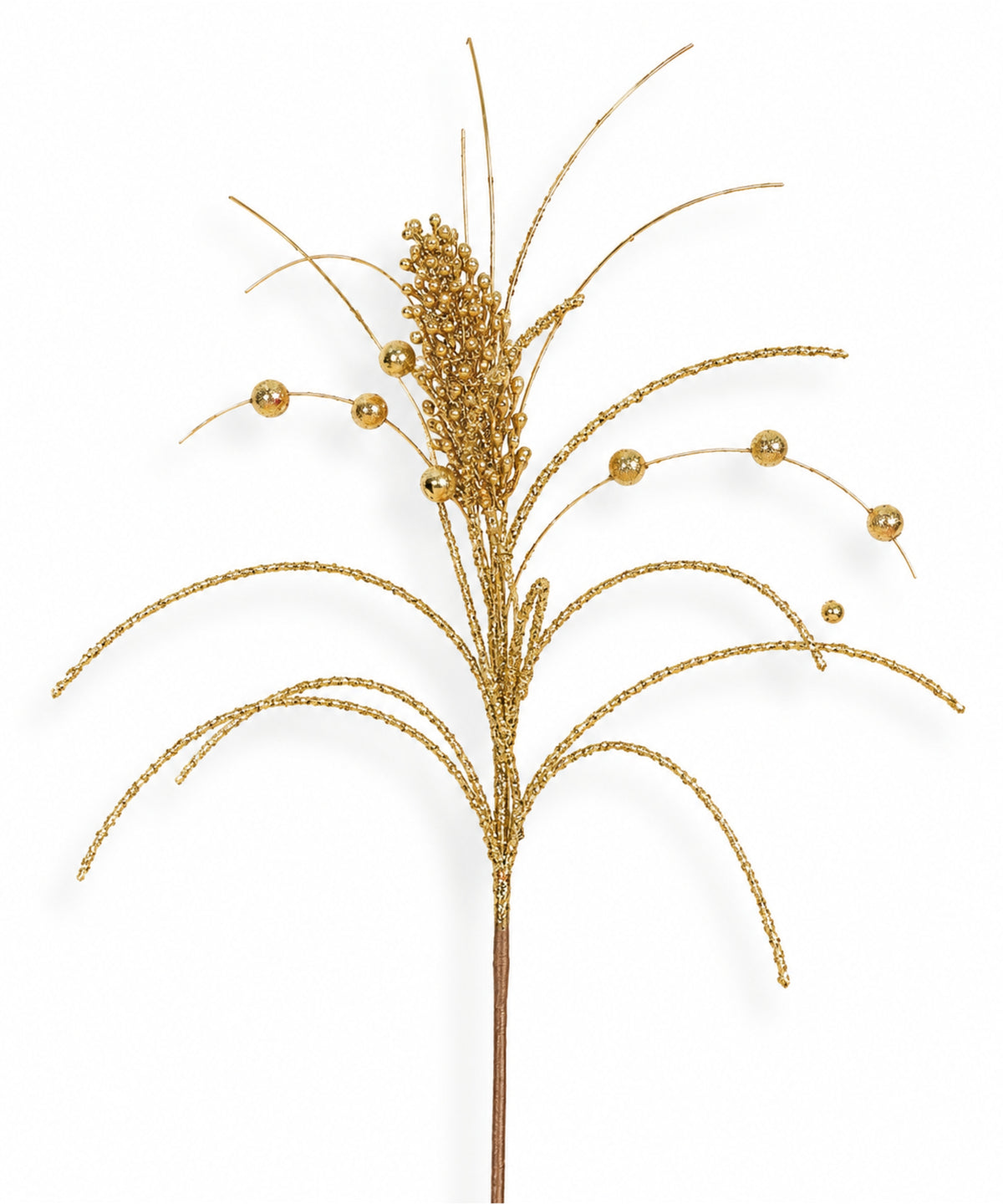 Espiga Spray Piña y Bolitas Champaña 66cm