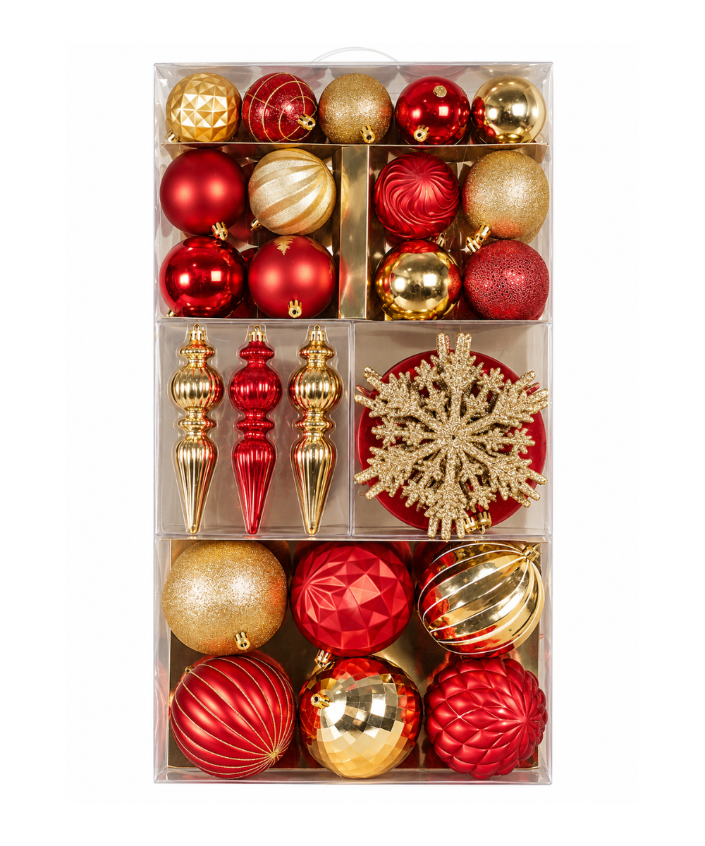 Set x110 Figuras Navideñas Rojas y Doradas