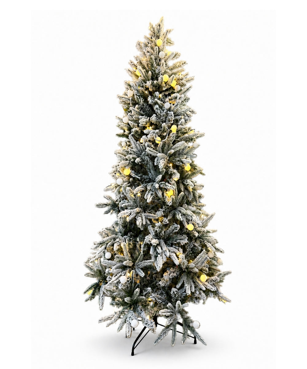 Arbol de Navidad Nevado con Luces