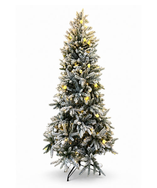 Arbol de Navidad Nevado con Luces