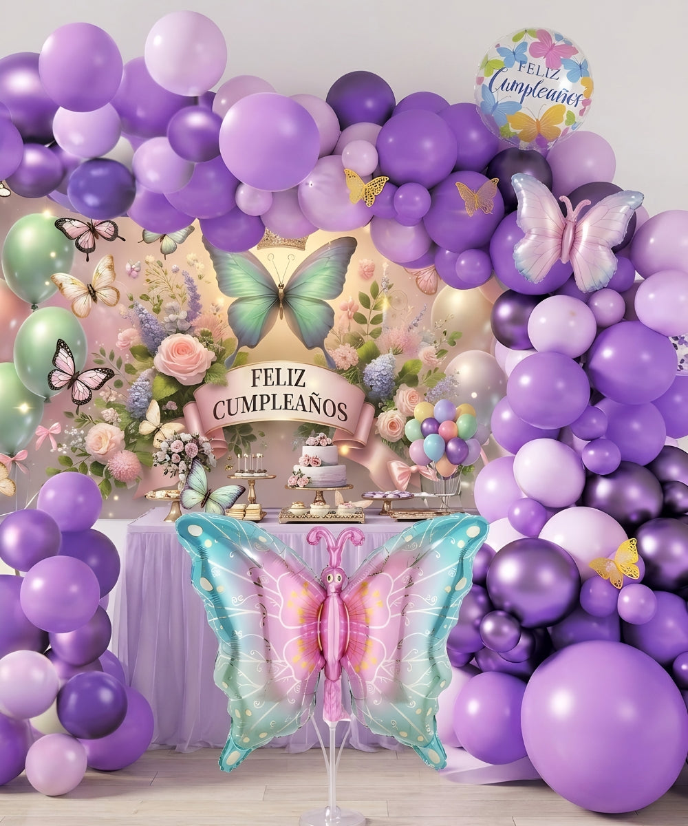 Kit de Mariposa Encantada Foil + Latex - Set de 60 Piezas