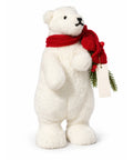 Oso Polar Navideño Blanco con Bufanda Roja 21 x 10 cm