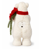 Oso Polar Navideño Blanco con Bufanda Roja 21 x 10 cm
