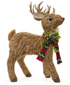 Reno Navideño Decorativo Beige con Astas Doradas 43 x 28 cm