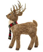 Reno Navideño Decorativo Beige con Astas Doradas 43 x 28 cm