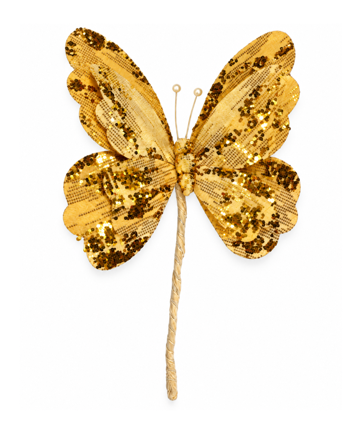 Mariposa Navideña Dorada con Lentejuelas 40 x 40 cm