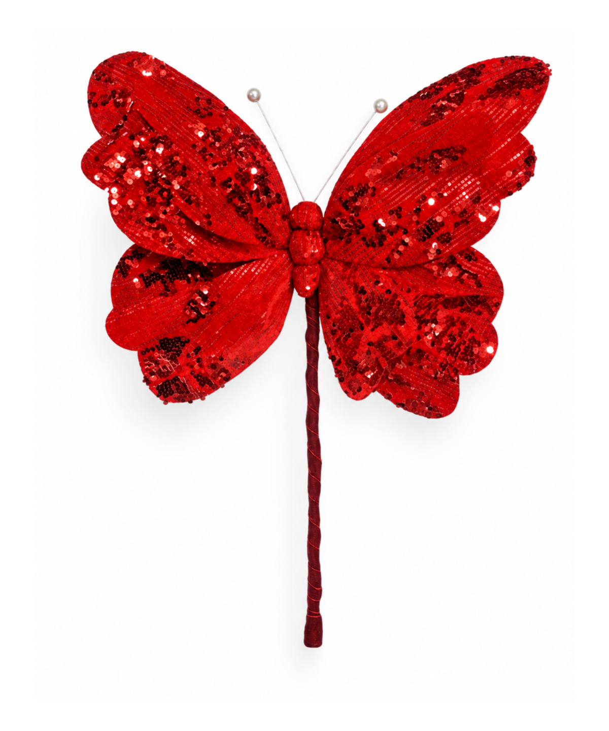 Mariposa Navideña Roja con Lentejuelas 40 x 40 cm