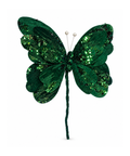 Mariposa Navideña Verde con Lentejuelas 40 x 40 cm