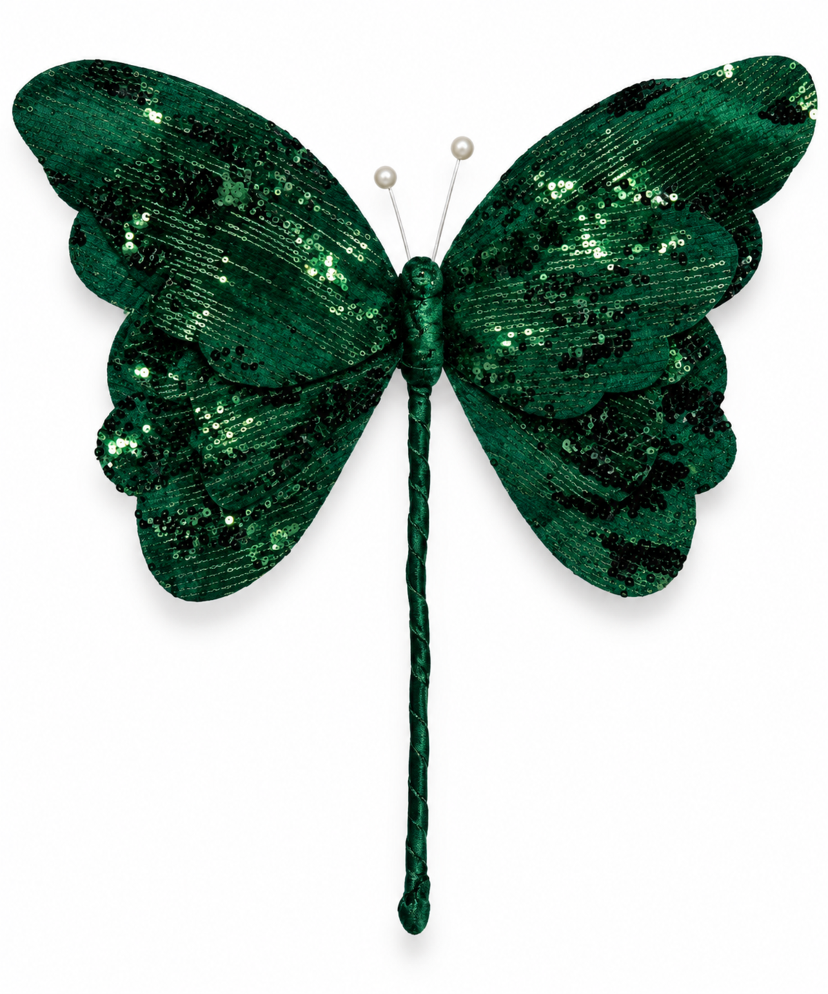 Mariposa Navideña Verde con Lentejuelas 50 x 50 cm