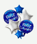 Bouquet Feliz Cumpleaños Azul x6