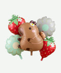 Bouquet de Globos Capibara y Fresas - Set Decorativo de 5 piezas