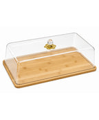 Base para Torta Rectangular Natural con Tapa Transparente 26x41x10 cm