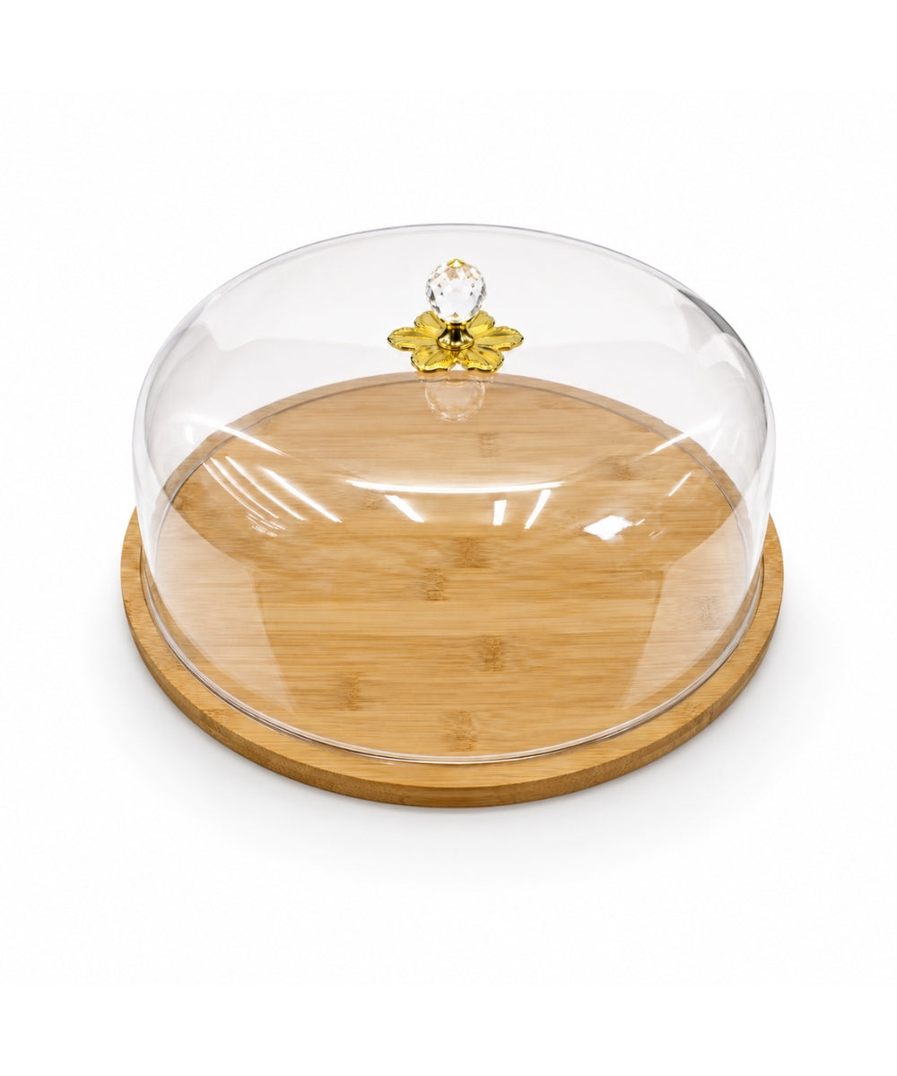 Base para Torta Redonda Natural con Tapa Transparente 33 cm