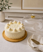 Base para Torta Redonda Natural con Tapa Transparente 33 cm postres