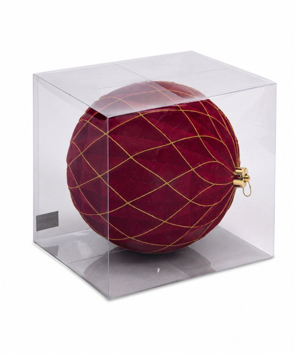 Bola Navideña Roja y Dorada 20 cm EMPAQUE