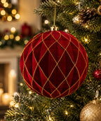 Bola Navideña Roja y Dorada 20 cm FONDO