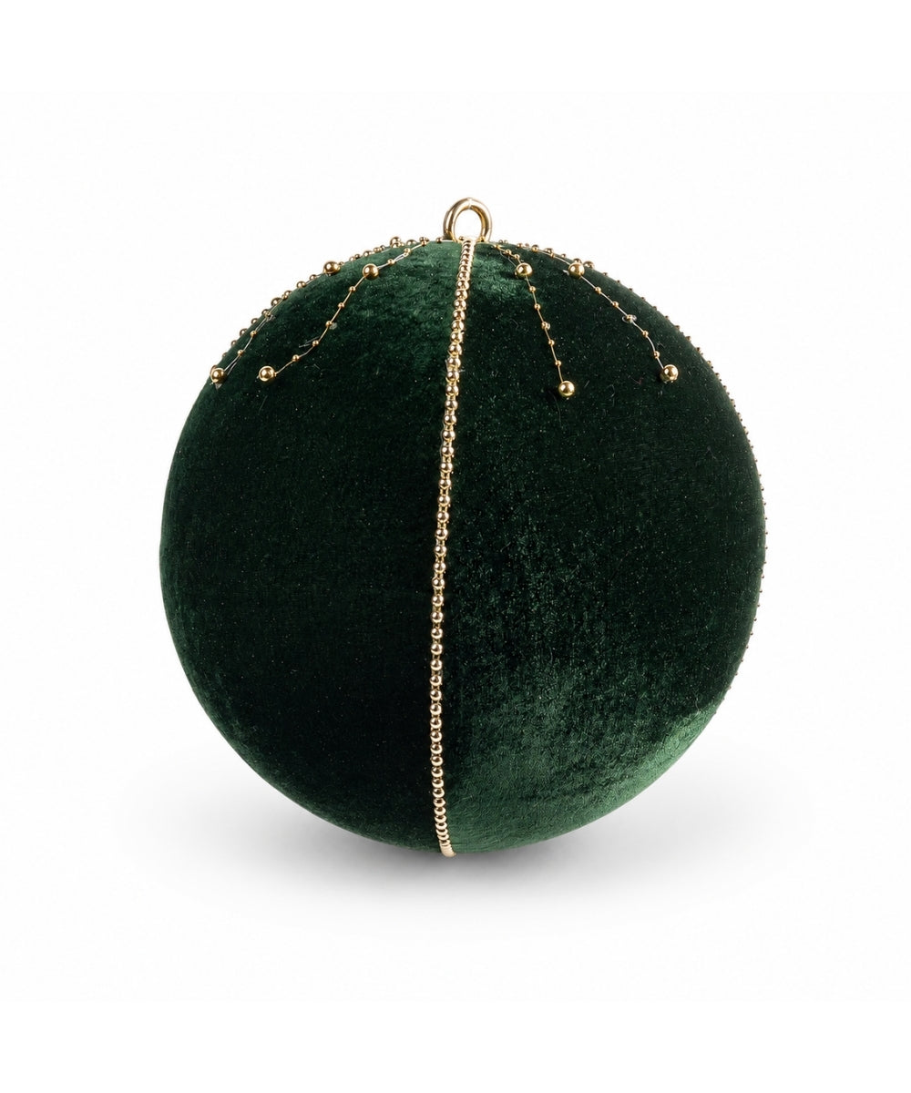 Bola Navideña Verde 35 cm con Detalles Dorados