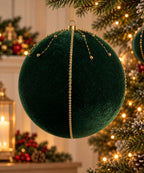 Bola Navideña Verde 35 cm con Detalles Dorados