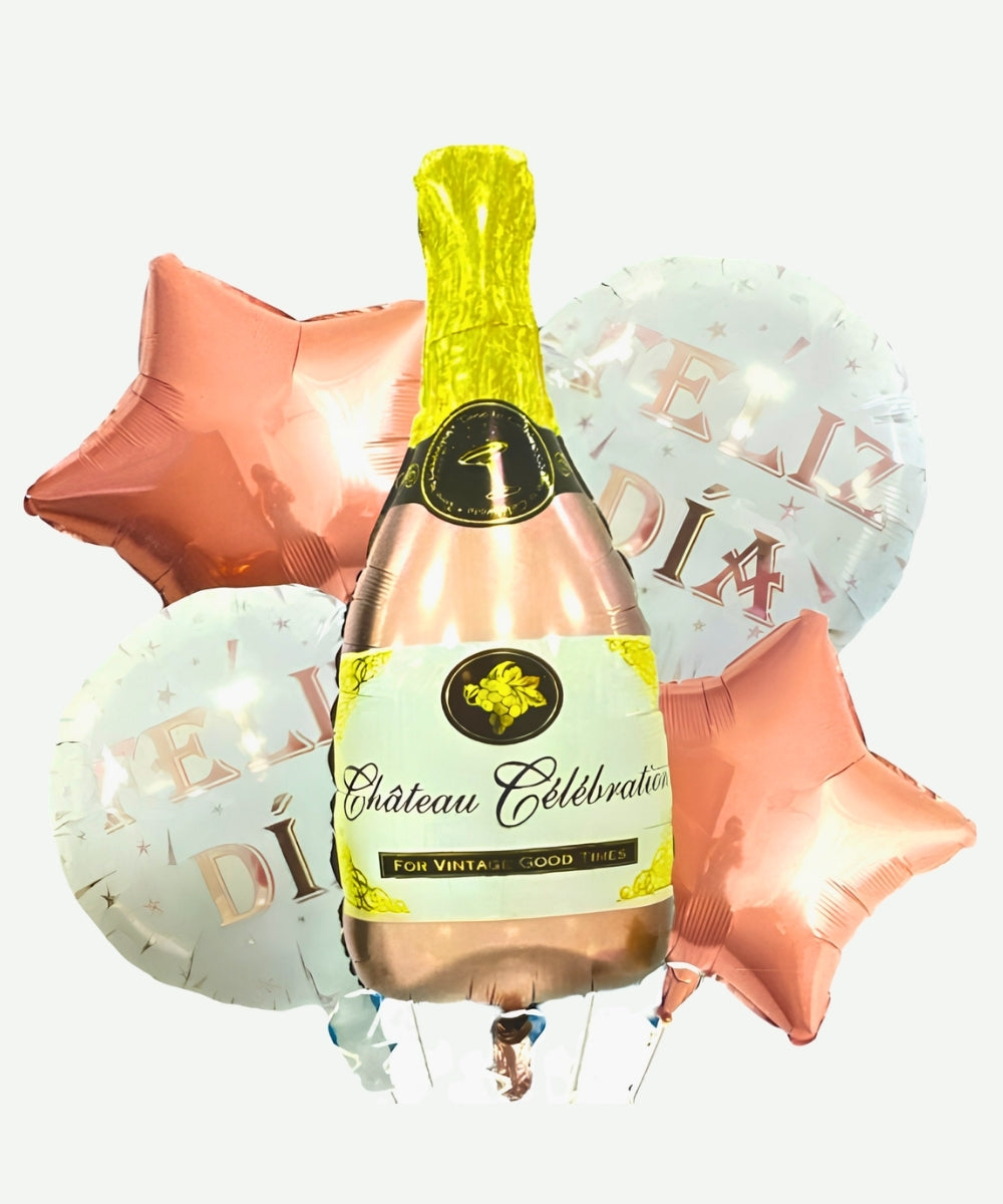 Bouquet de Globos Champagna - Set Decorativo de 5 piezas