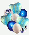 Bouquet de Globos Agata Azul - Set Decorativo de 9 piezas