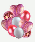 Bouquet de Globos Agata Rosado - Set Decorativo de 9 piezas Corazones