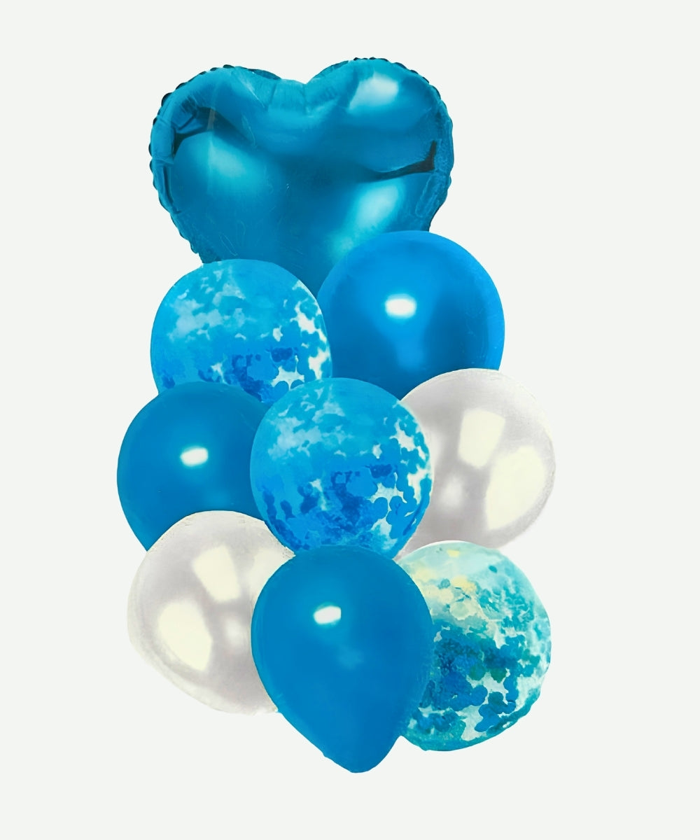 Bouquet de Globos Azul Cielo - Set Decorativo de 9 piezas