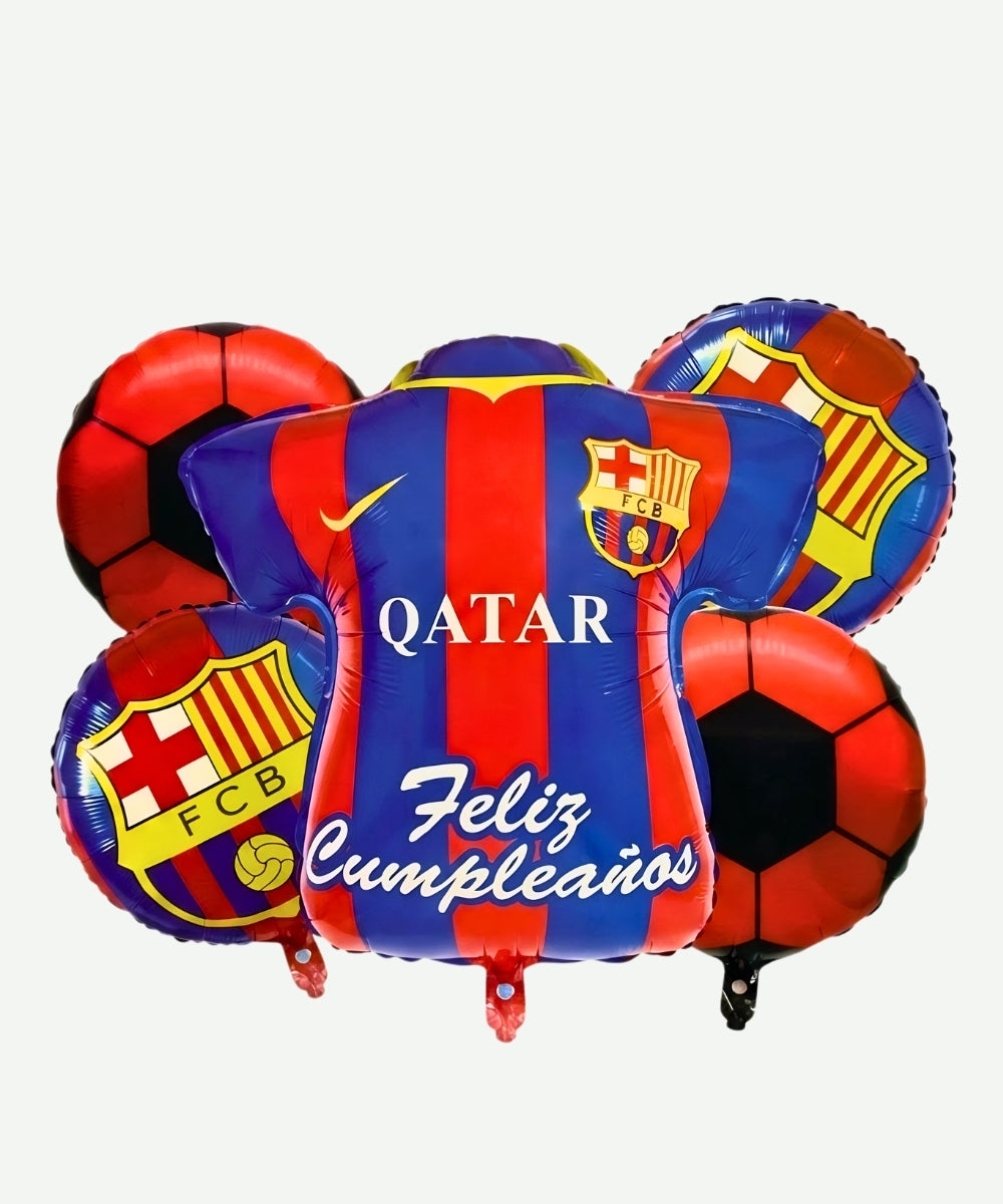 Bouquet de Globos Barcelona FC - Set Decorativo de 5 piezas