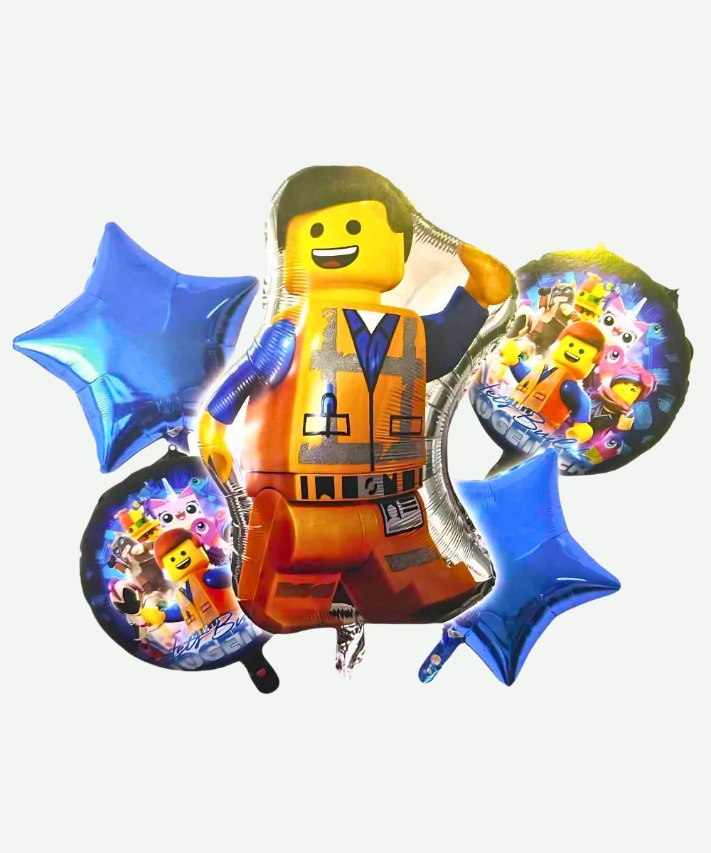 Bouquet de Globos Lego City - Set Decorativo de 5 piezas