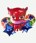 Bouquet de Globos PJ Mask Rojo - Set Decorativo de 5 piezas