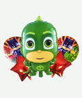 Bouquet de Globos PJ Mask Verde - Set Decorativo de 5 piezas