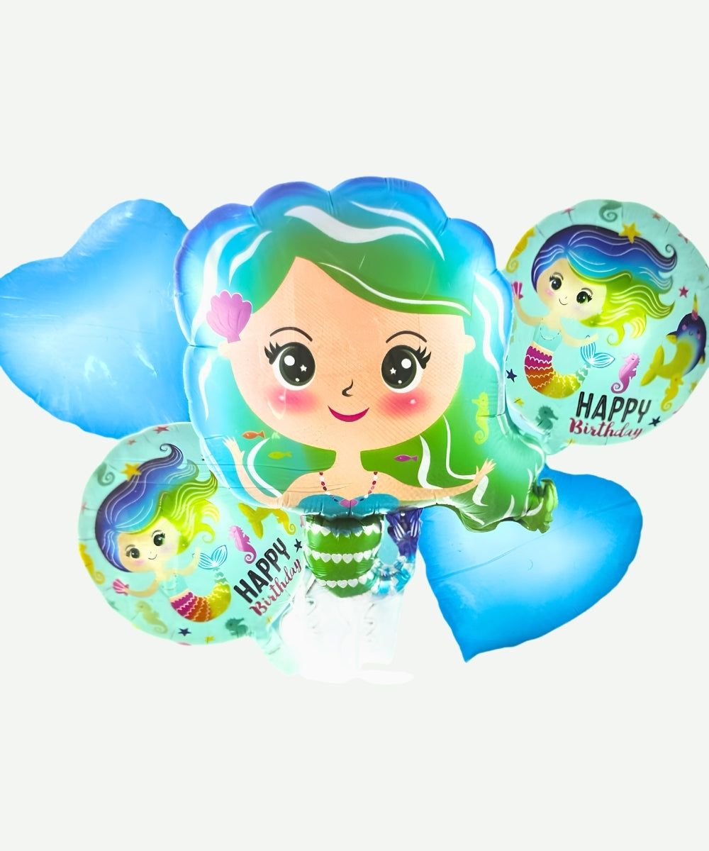 Bouquet de Globos Sirena - Set Decorativo de 5 piezas