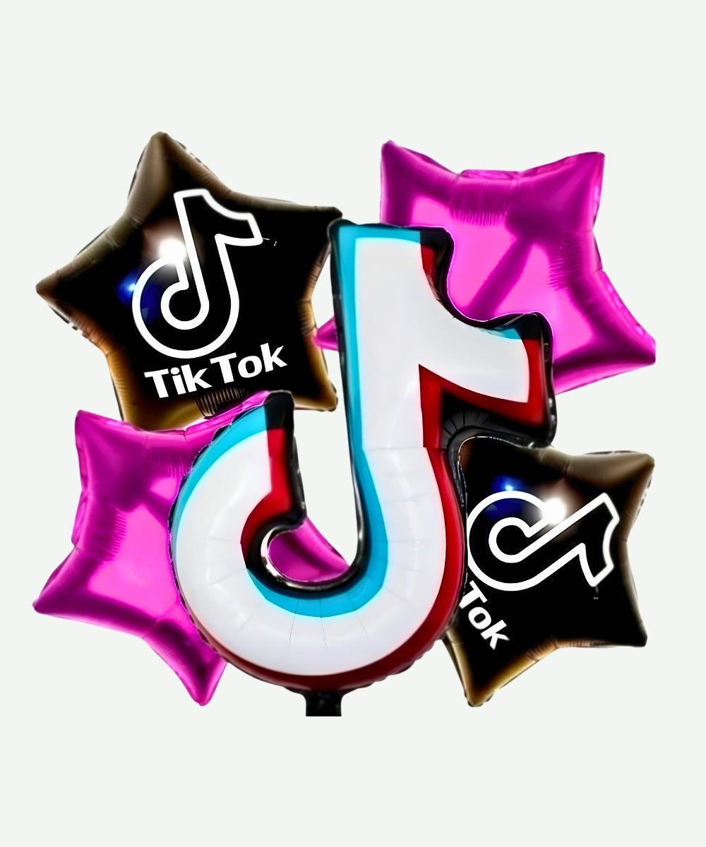 Bouquet de Globos Tik Tok - Set Decorativo de 5 piezas