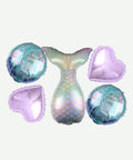 Bouquet de Globos Cola de Sirena - Set Decorativo de 5 piezas