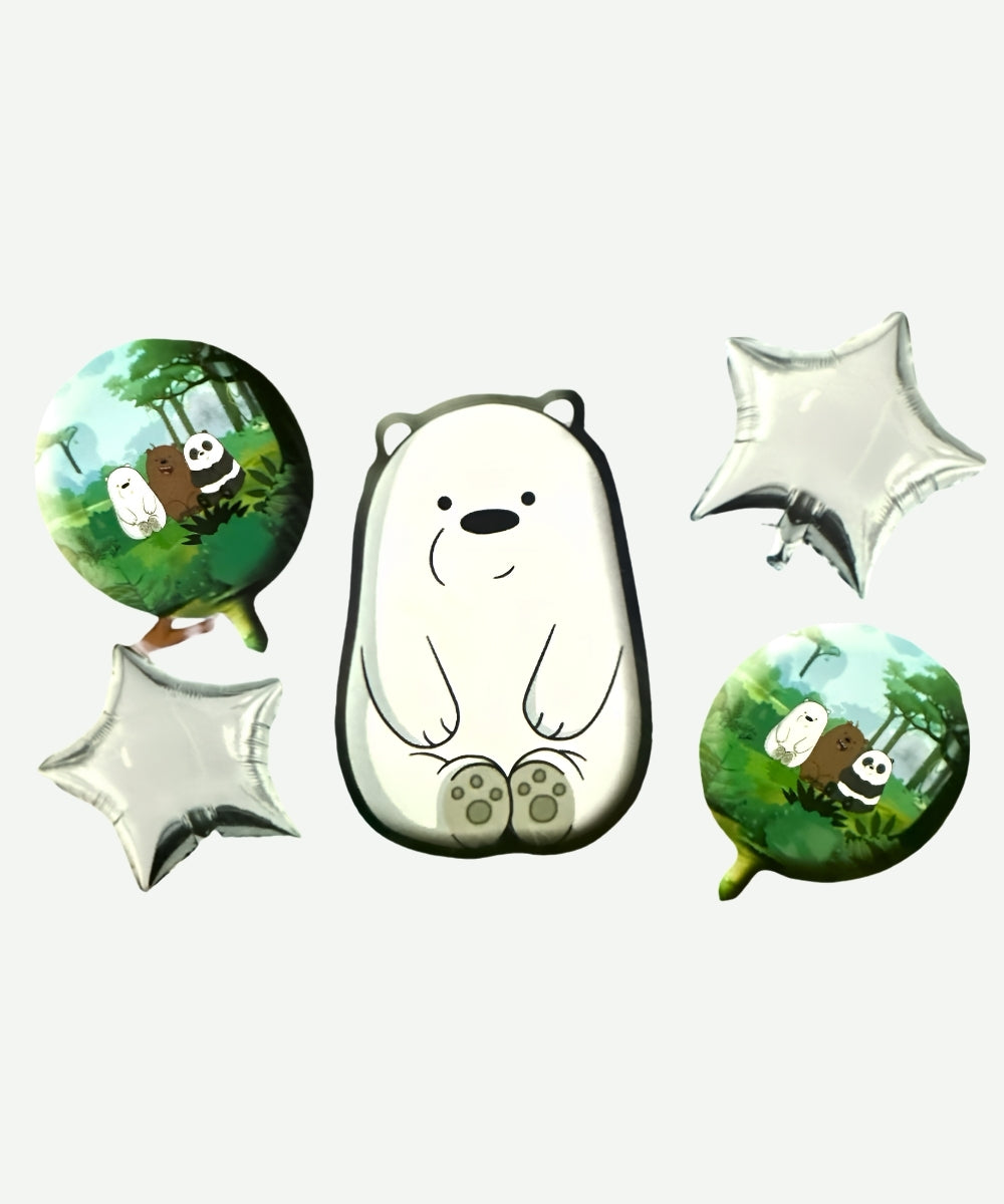 Bouquet de Globos Osos Escandalosos Polar - Set Decorativo de 5 piezas