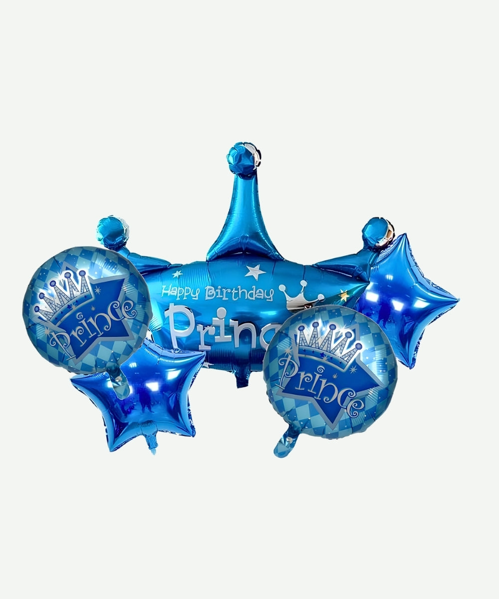 Bouquet de Globos Corona Prince - Set Decorativo de 5 piezas