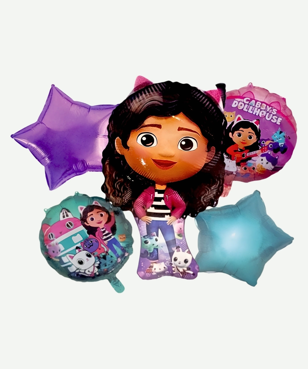 Bouquet de Globos Gabbys Dollhouse - Set Decorativo de 5 piezas